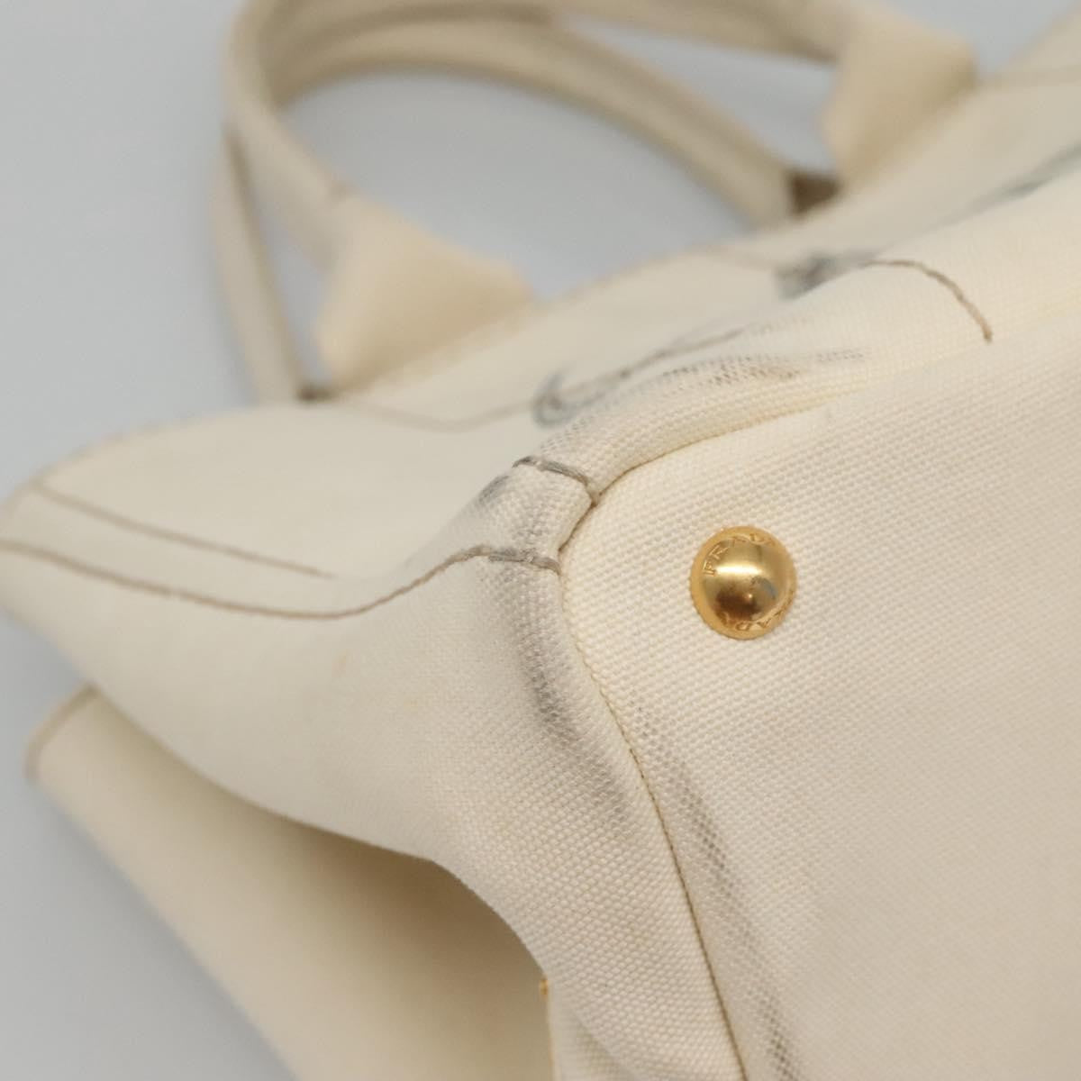 Prada Canapa Tote Canvas, White, Canvas, Tote Bag