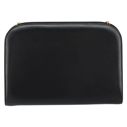 Salvatore Ferragamo Vintage Gancini Chain Shoulder Bag Leather, BLACK, LEATHER, Shoulder bag