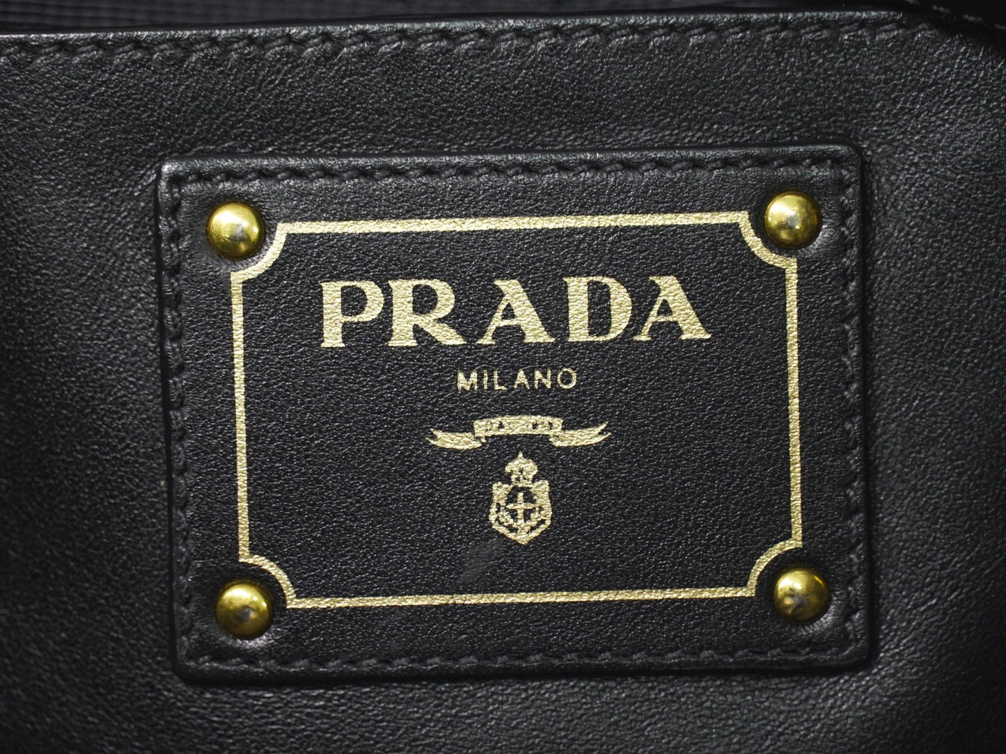 Prada Convertible Shopper Tote Soft Calf, BLACK, LEATHER, Tote bag