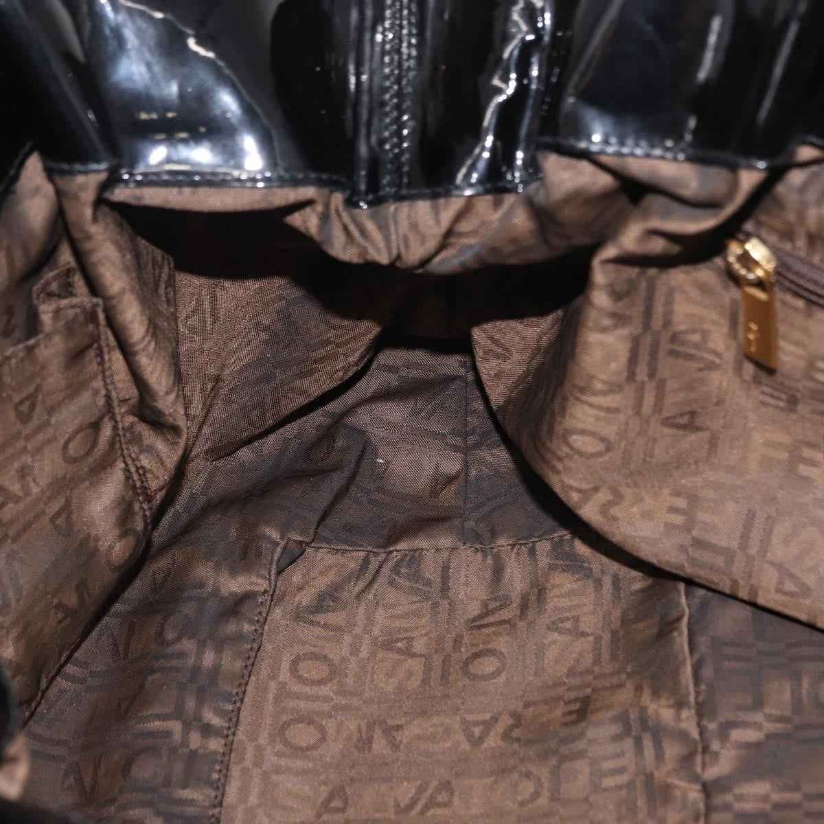 Salvatore Ferragamo Gancini Tote Patent leather, BLACK, PATENT_LEATHER, Tote bag