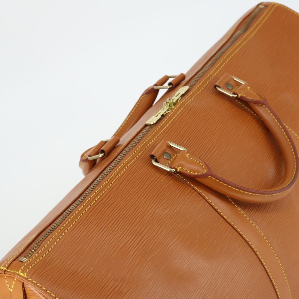 Louis Vuitton Keepall Bag Epi Leather, BROWN, LEATHER, Travel bag