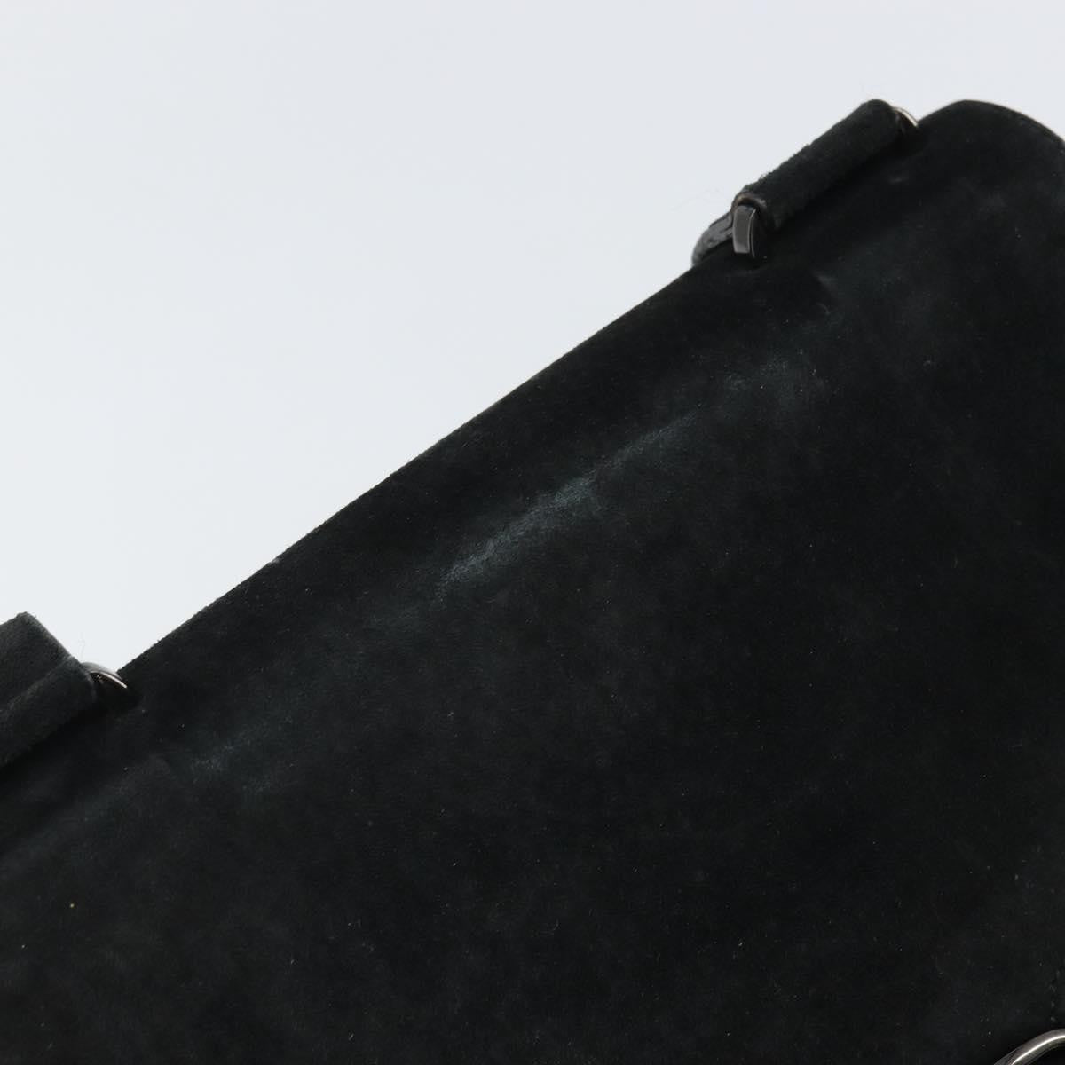 Salvatore Ferragamo Vala Shoulder Bag Suede, BLACK, SUEDE, Shoulder bag