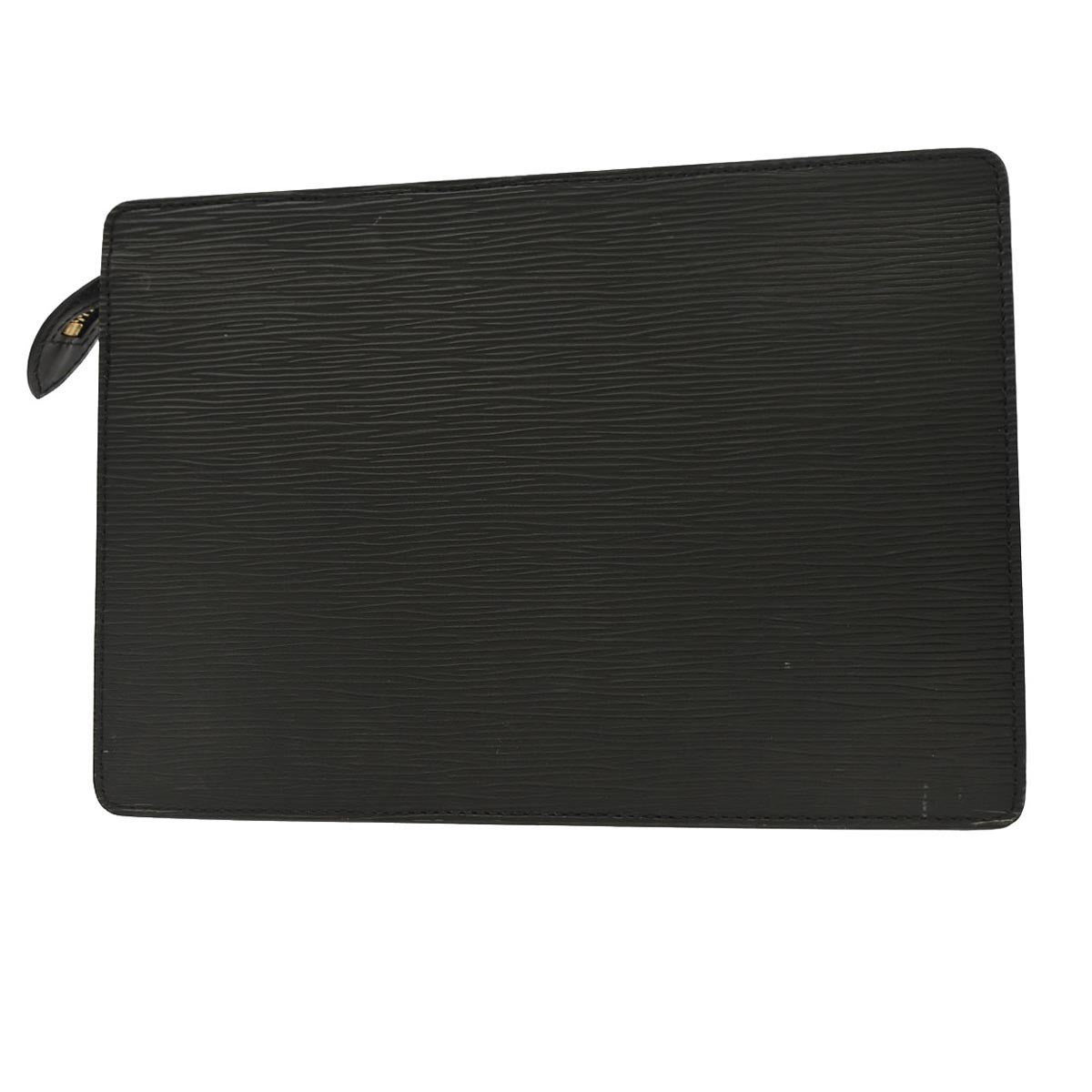 Louis Vuitton Pochette Homme Epi Leather, BLACK, LEATHER, Clutche & pouche