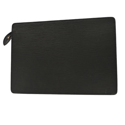 Louis Vuitton Pochette Homme Epi Leather, BLACK, LEATHER, Clutche & pouche