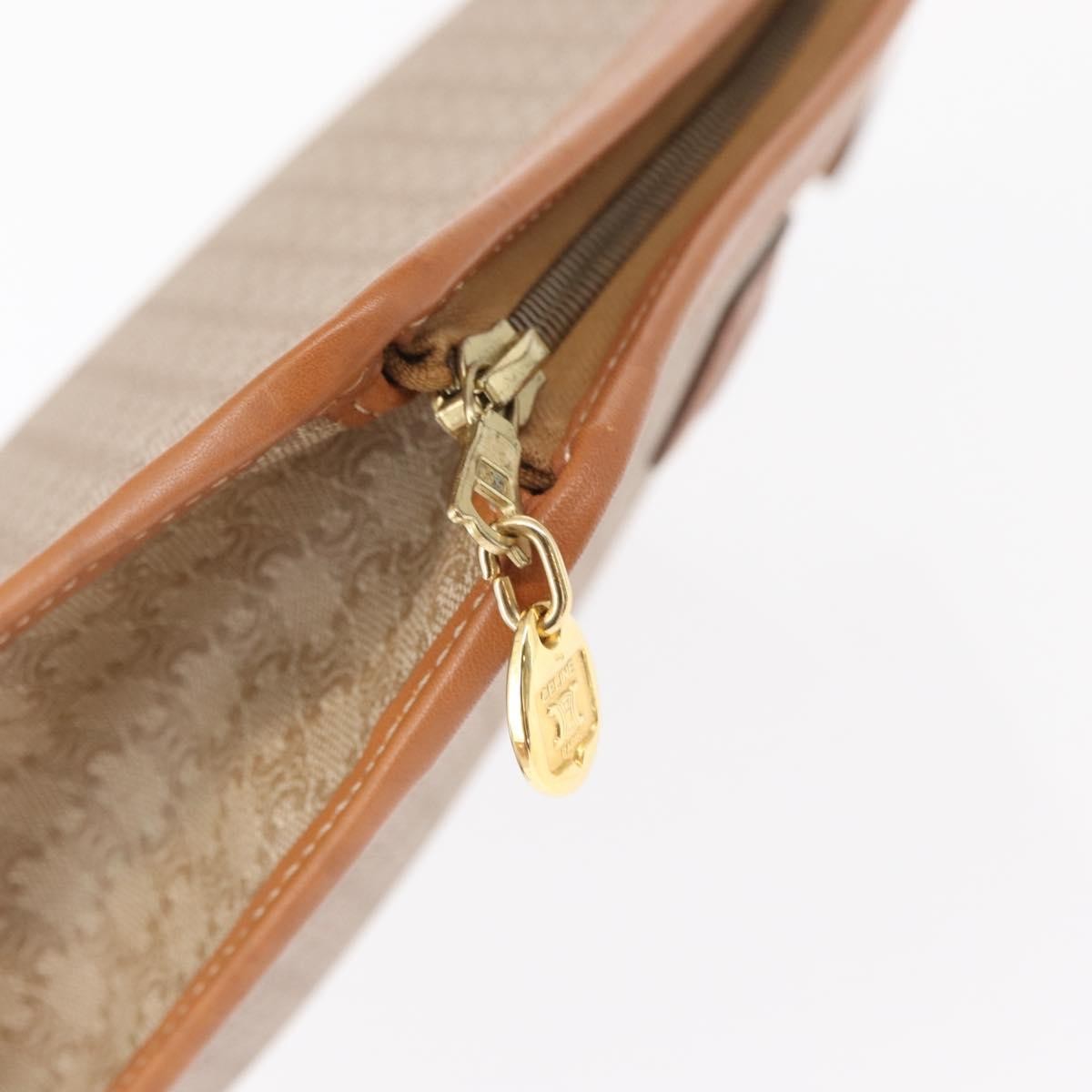 Celine Macadam Pochette Canvas and Leather, BEIGE, CANVAS, Clutche & pouche