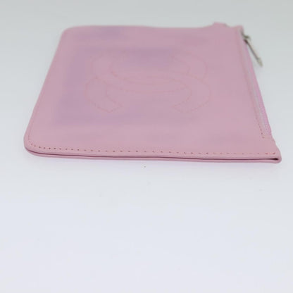 Chanel CC O Case Pouch Goatskin, PINK, LEATHER, Clutche & pouche