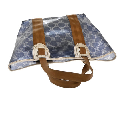 Celine Vintage Macadam Handbag Canvas, BLUE, CANVAS, Tote bag