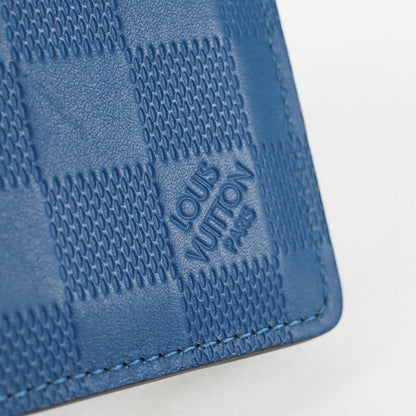 Louis Vuitton pocket organizer Leather, BLUE, LEATHER, Toiletry Case