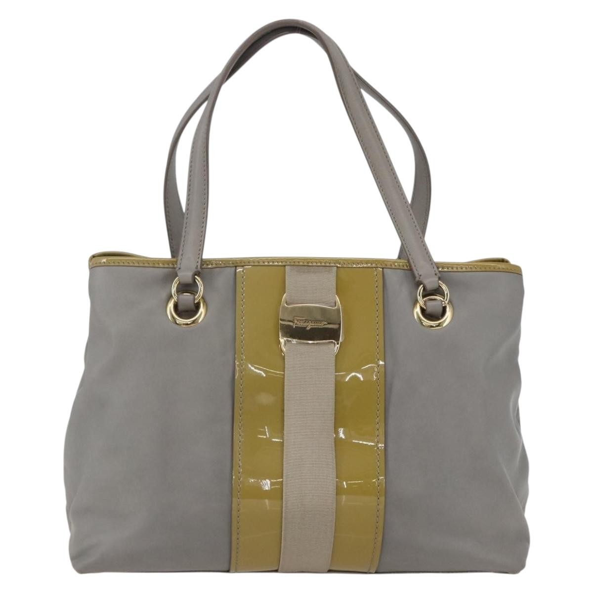 Salvatore Ferragamo Vala tote Leather, GRAY, LEATHER, Tote bag