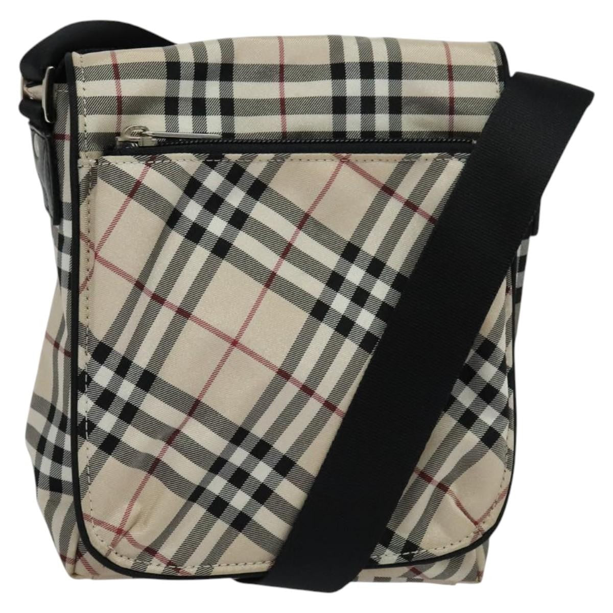 Burberry Nova Check Blue Label Nylon, Beige, Nylon, Shoulder Bag