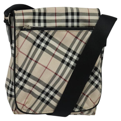 Burberry Nova Check Blue Label Nylon, Beige, Nylon, Shoulder Bag