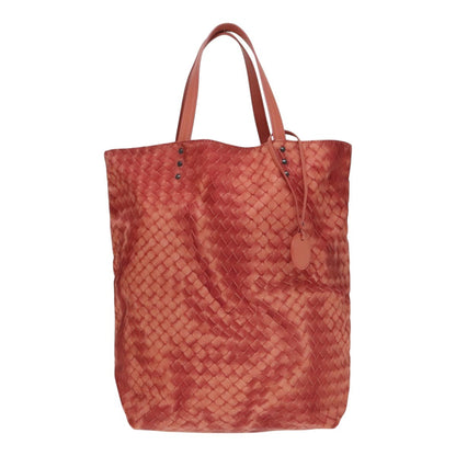Bottega Veneta Intrecciolusion Tote Printed Nylon, ORANGE, NYLON, Tote bag