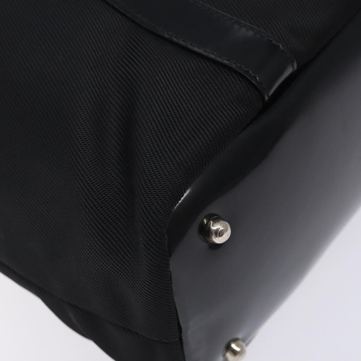 Gucci Vintage Bamboo Handle Tote Nylon, Black, Nylon, Tote Bag