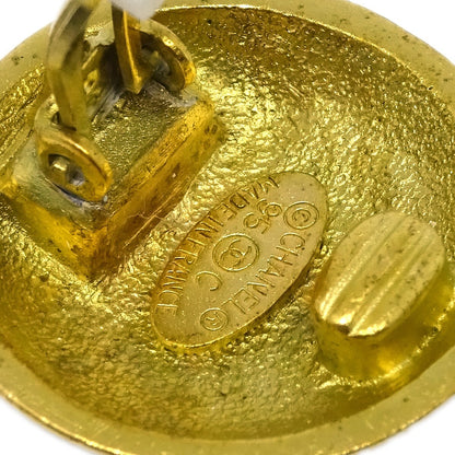 Chanel Vintage CC Round Clip-On Earrings Metal, GOLD, GOLD_PLATED, Earrings