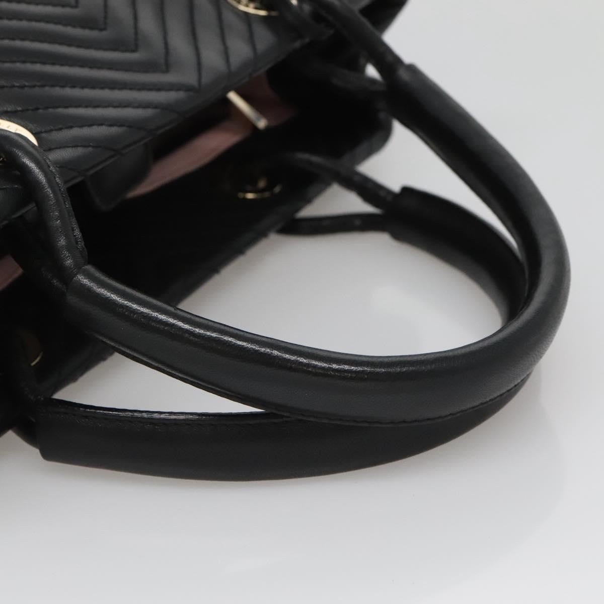 Bally Vintage Handbag Quilted Leather, BLACK, LEATHER, Handbag