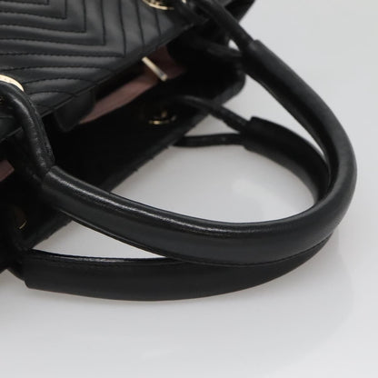 Bally Vintage Handbag Quilted Leather, BLACK, LEATHER, Handbag
