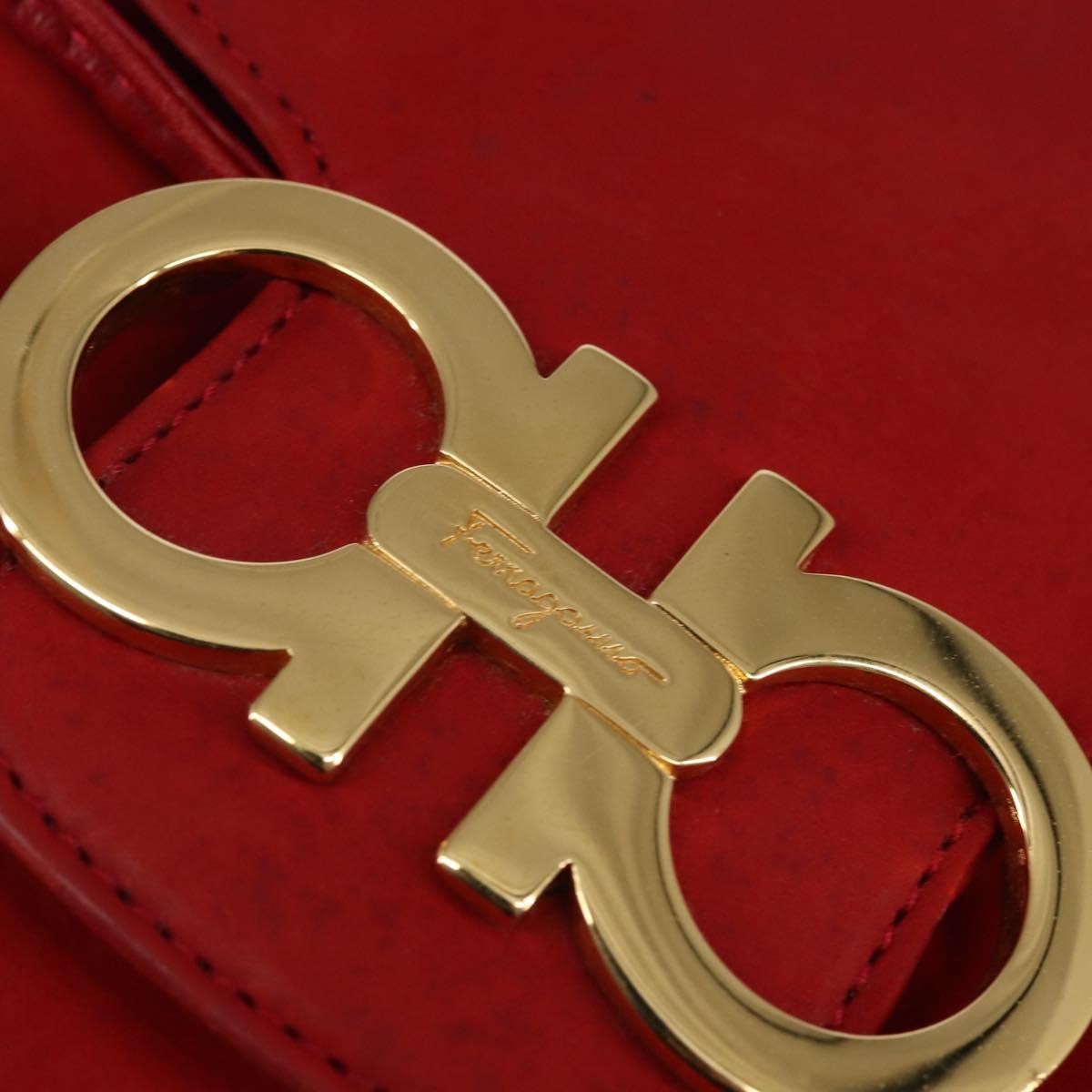 Salvatore Ferragamo Gancini Flap Drawstring Backpack Leather, RED, LEATHER, Backpack