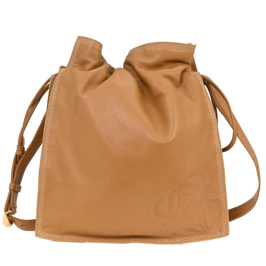 Loewe Anagram Shoulder Bag Leather, BROWN, LEATHER, Shoulder bag
