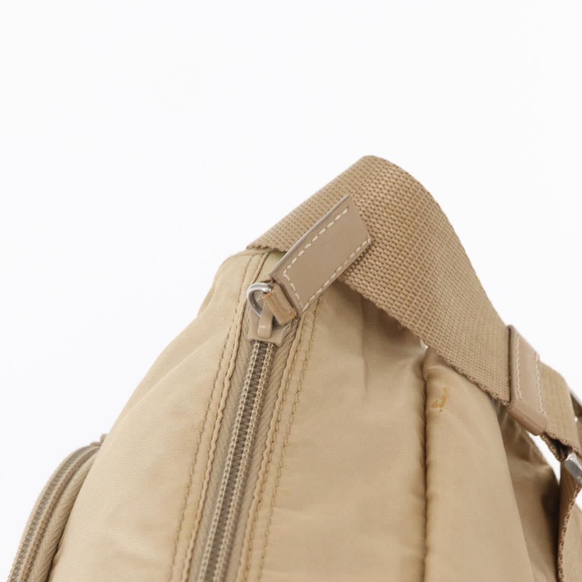 Prada Buckle Messenger Bag Tessuto, Beige, Nylon, Shoulder Bag
