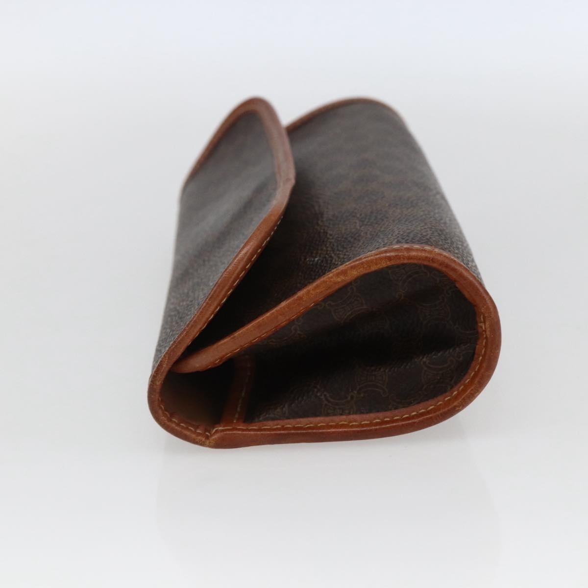 Celine Macadam Pochette Canvas and Leather, BROWN, CANVAS, Clutche & pouche