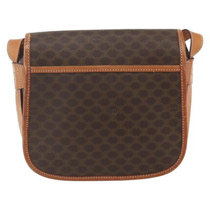 Celine Vintage Macadam Shoulder Bag Canvas and Leather, BROWN, CANVAS, Shoulder bag