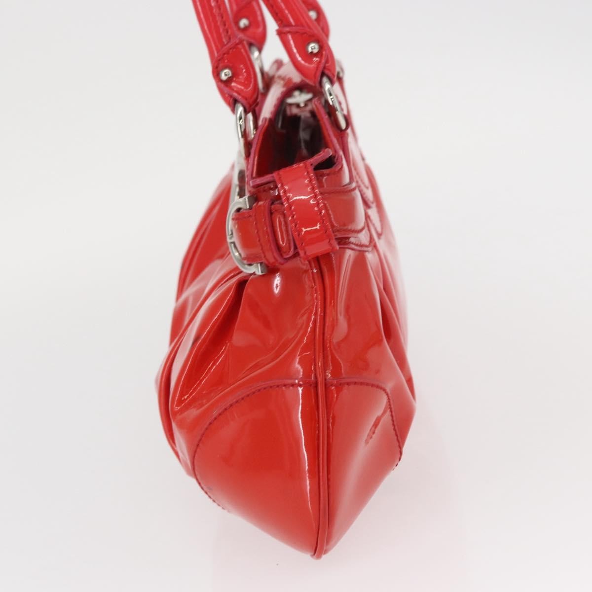 Salvatore Ferragamo Gancini handbag Patent leather, RED, PATENT_LEATHER, Handbag
