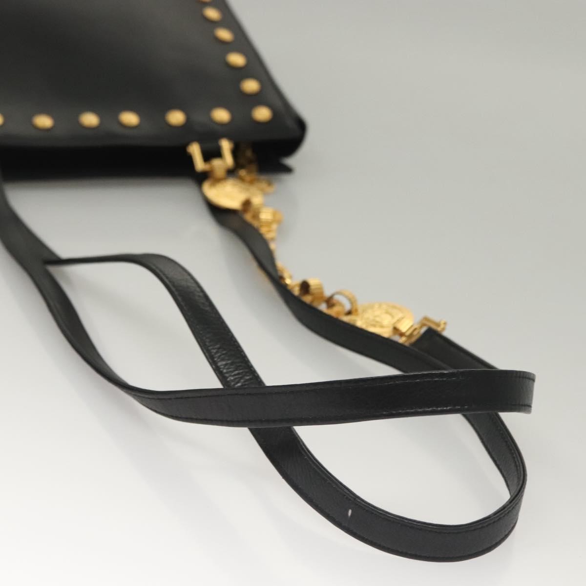 Versace Medusa Shoulder Bag Leather, BLACK, LEATHER, Shoulder bag