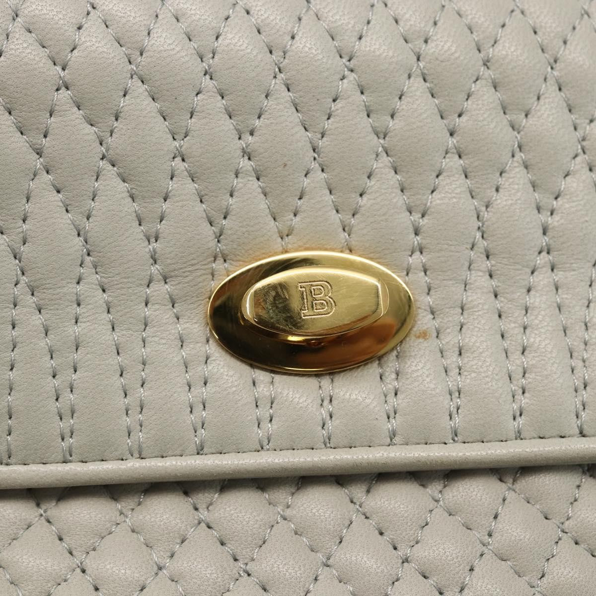 Bally Vintage Handbag Quilted Leather, WHITE, LEATHER, Handbag