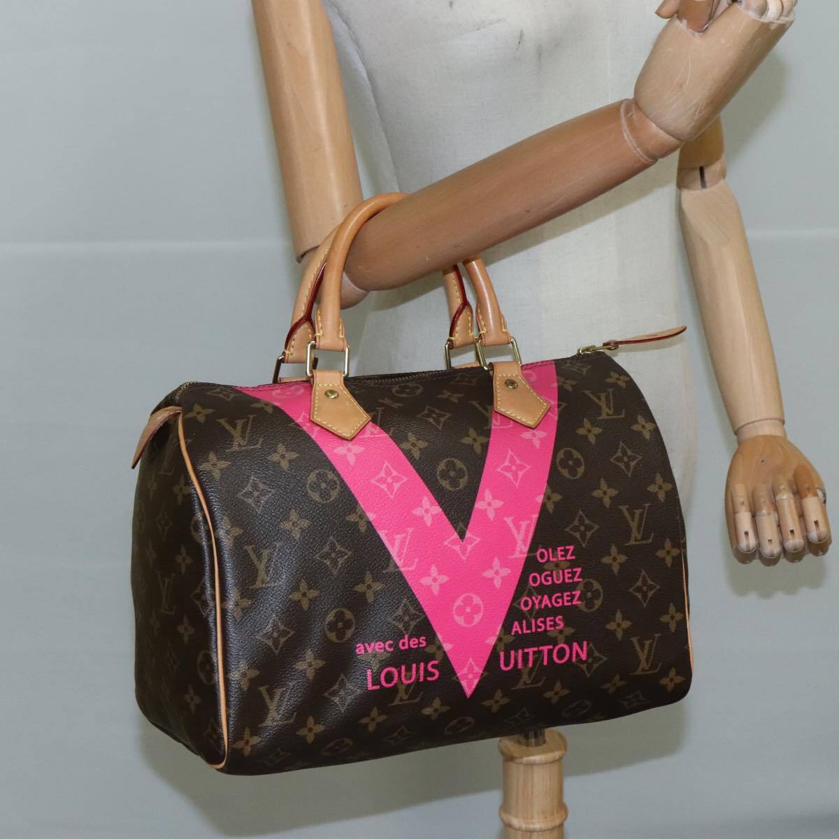 Louis Vuitton Speedy Handbag Limited Edition V Monogram Canvas, BROWN, CANVAS, Handbag