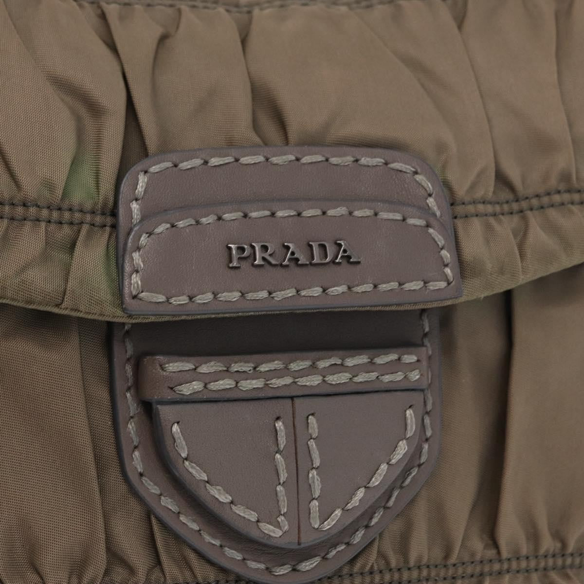 Prada Gaufre Convertible Hobo Tessuto, Gray, Nylon, Shoulder Bag