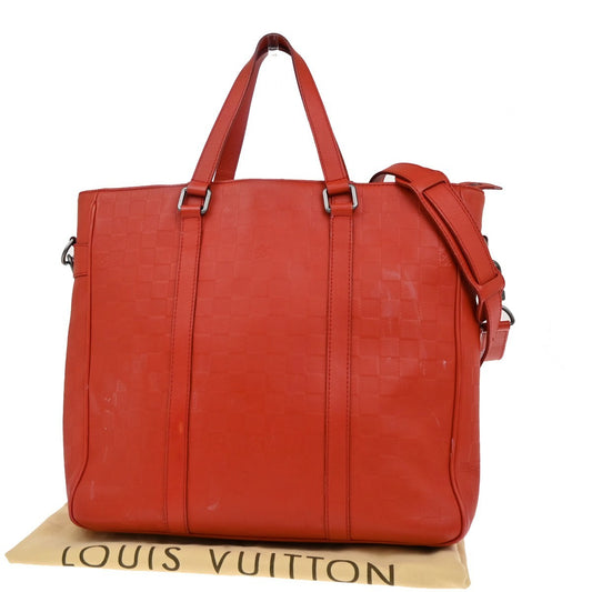 Louis Vuitton Tadao Handbag Damier Infini Leather, RED, LEATHER, Handbag