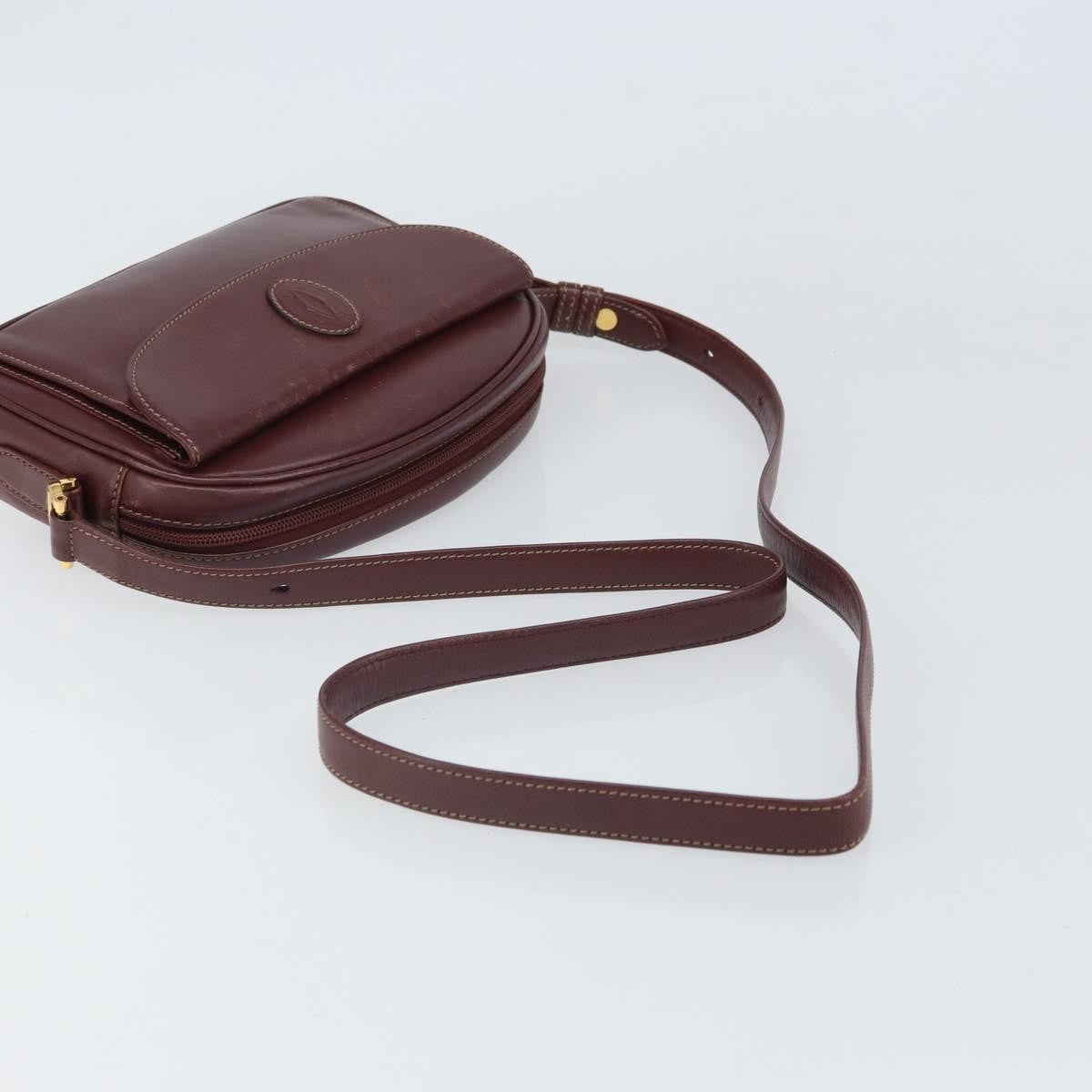 cartier Must de Cartier Shoulder Bag Leather, BURGUNDY, LEATHER, Shoulder bag