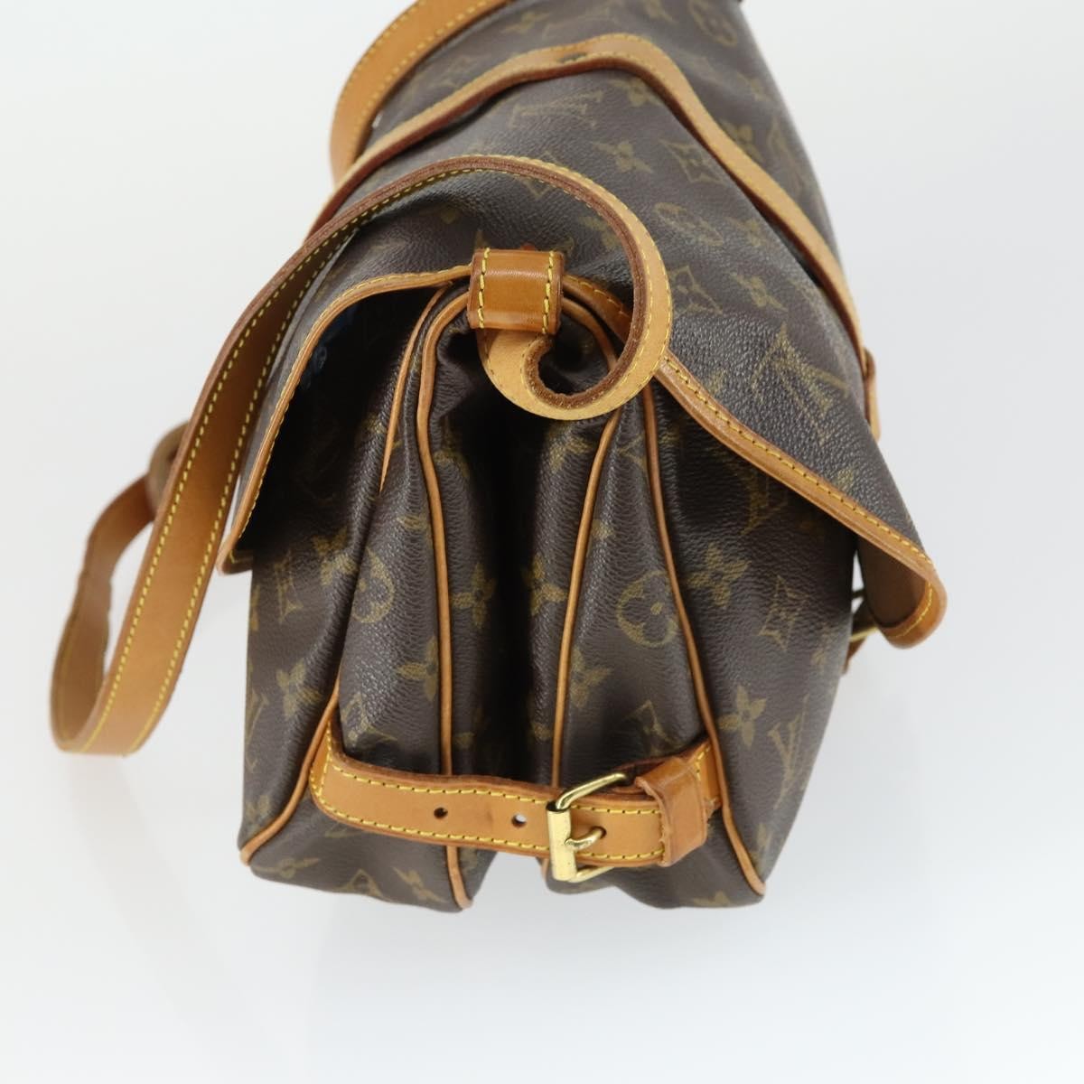 Louis Vuitton Saumur Handbag Monogram Canvas, BROWN, CANVAS, Shoulder bag