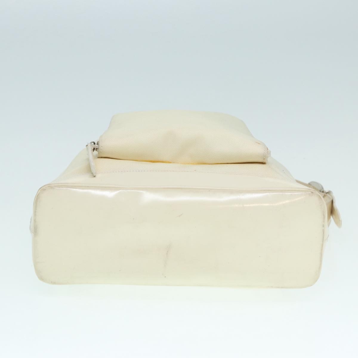 Gucci Vintage Bamboo Backpack Nylon and Patent Leather, WHITE, NYLON, Backpack