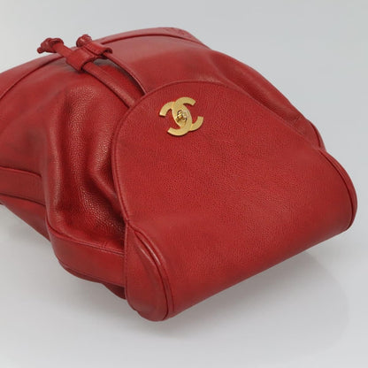 Chanel Vintage Backpack Caviar, RED, LEATHER, Backpack