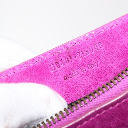 Balenciaga Classic Studs Cosmetic Pouch Leather, PURPLE, LEATHER, Clutche & pouche