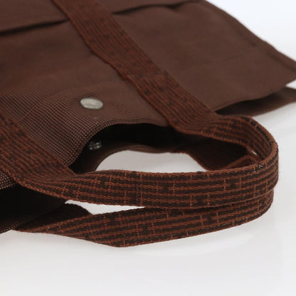 Hermes Fourre-tout Herline Canvas, BROWN, CANVAS, Tote bag