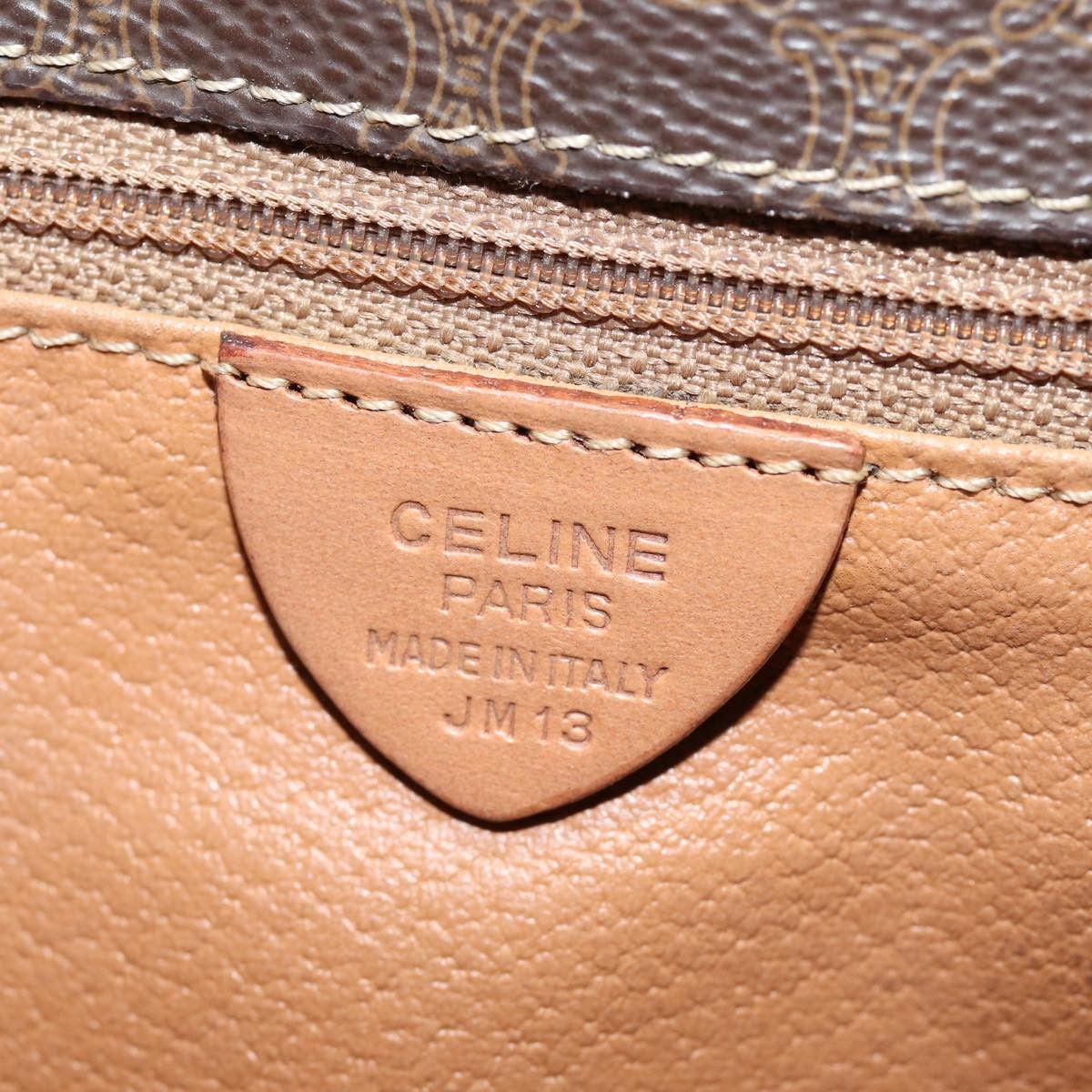 Celine Macadam Shoulder Bag PVC Leather, BROWN, CANVAS, Shoulder bag
