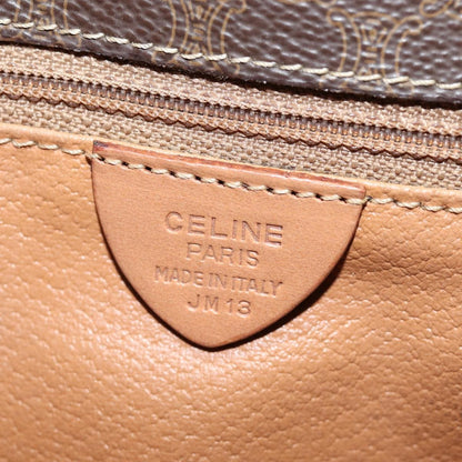 Celine Macadam Shoulder Bag PVC Leather, BROWN, CANVAS, Shoulder bag