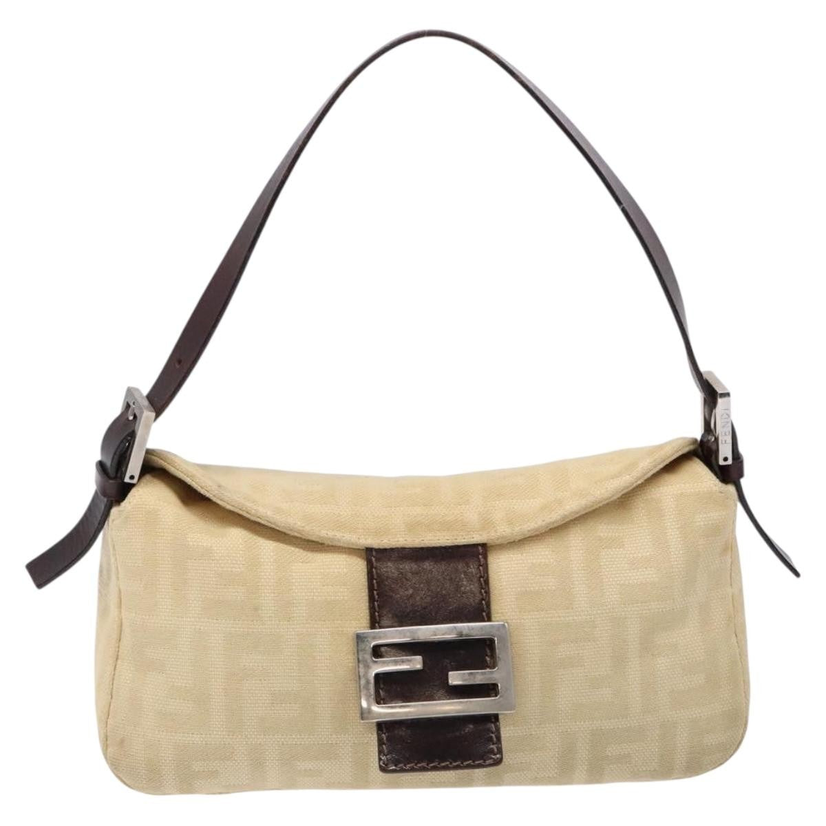 Fendi Baguette Bag Zucca Canvas, BEIGE, CANVAS, Shoulder bag