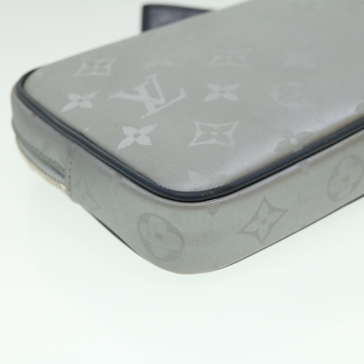 Louis Vuitton Alpha Clutch Limited Edition Monogram Satellite Canvas, SILVER, NYLON, Clutche & pouche