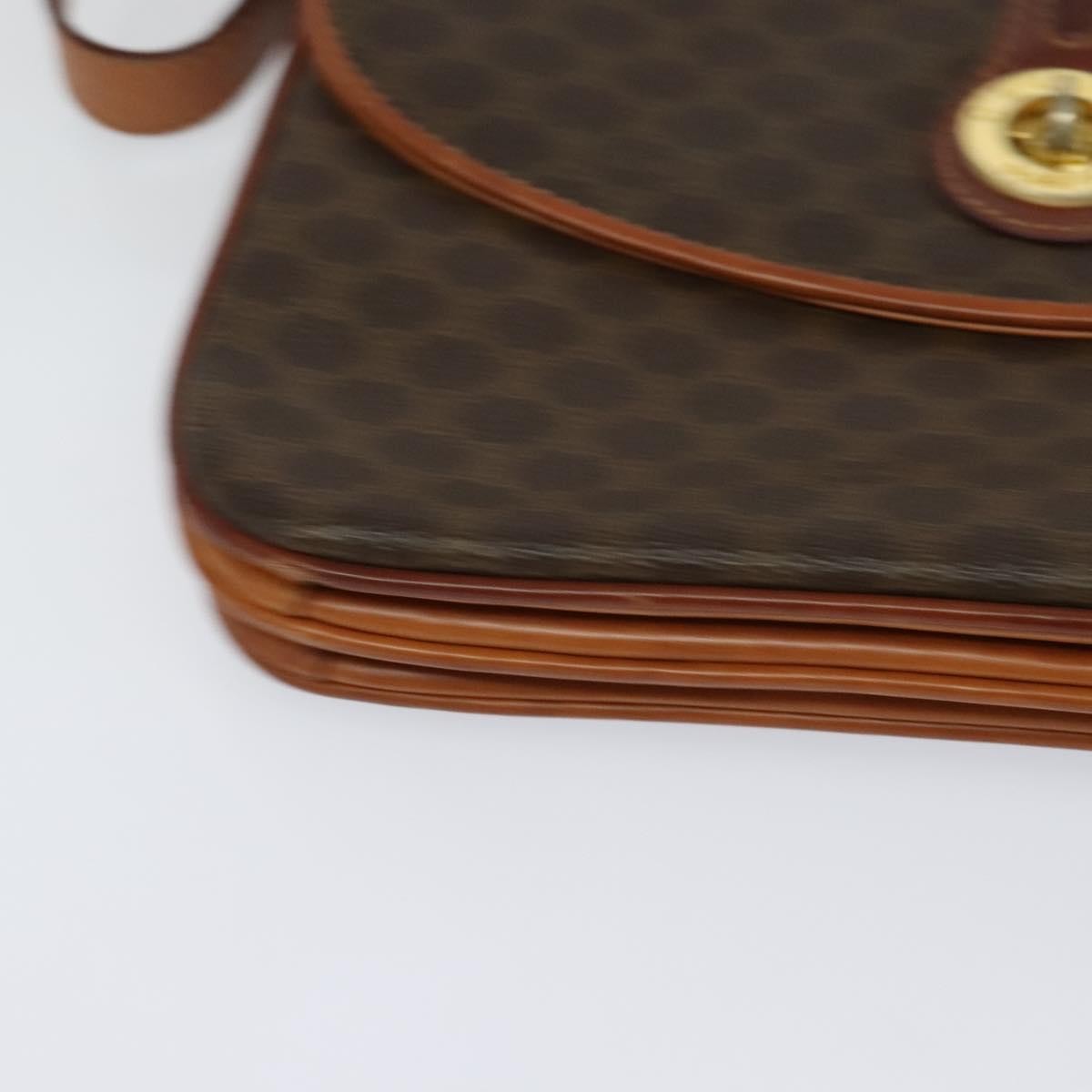 Celine Vintage Macadam Shoulder Bag Canvas and Leather, Brown, Canvas, Shoulder Bag