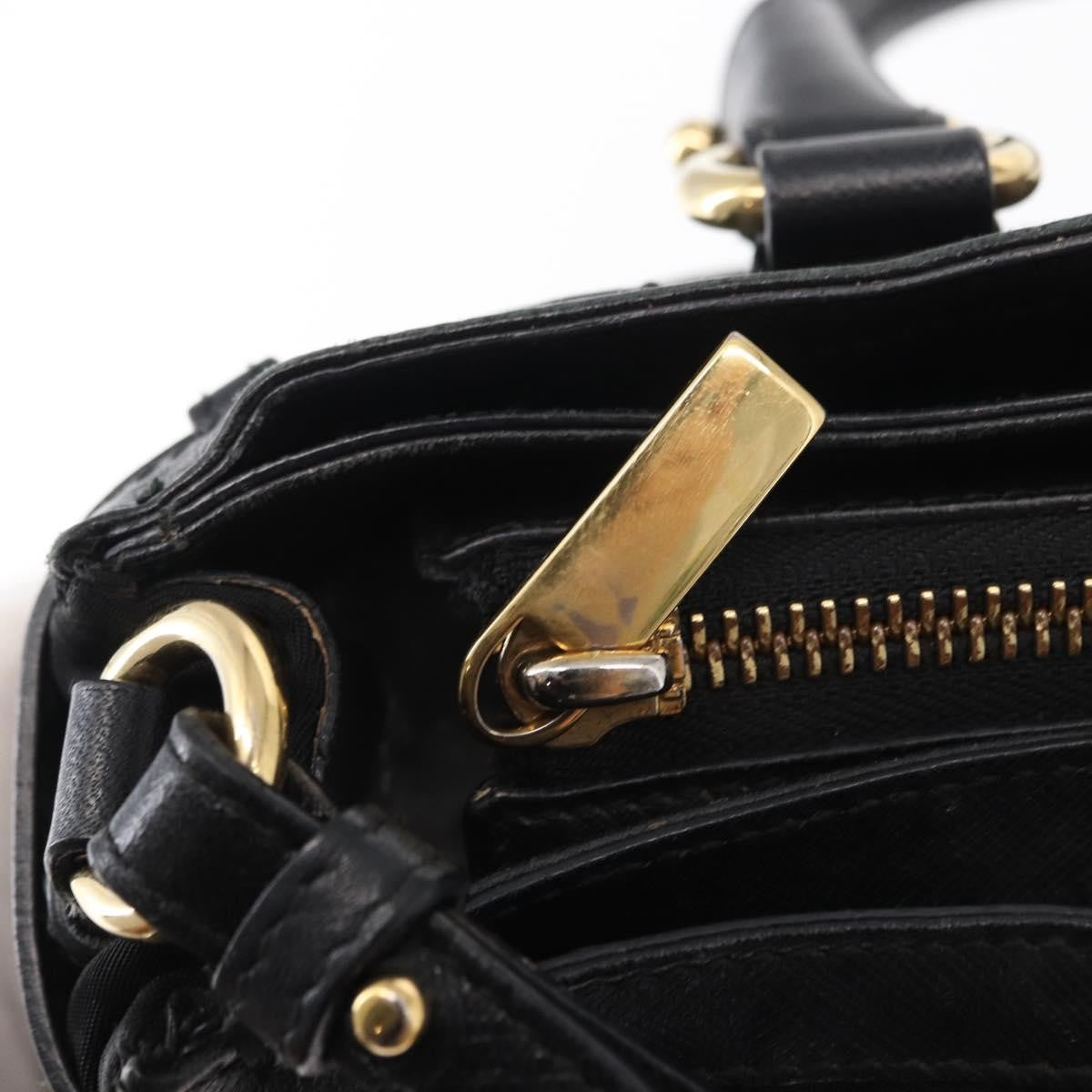 Salvatore Ferragamo Gancini handbag Nylon, BLACK, NYLON, Handbag