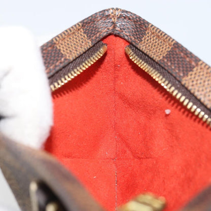 Louis Vuitton Manosque Pochette Damier, BROWN, CANVAS, Clutche & pouche