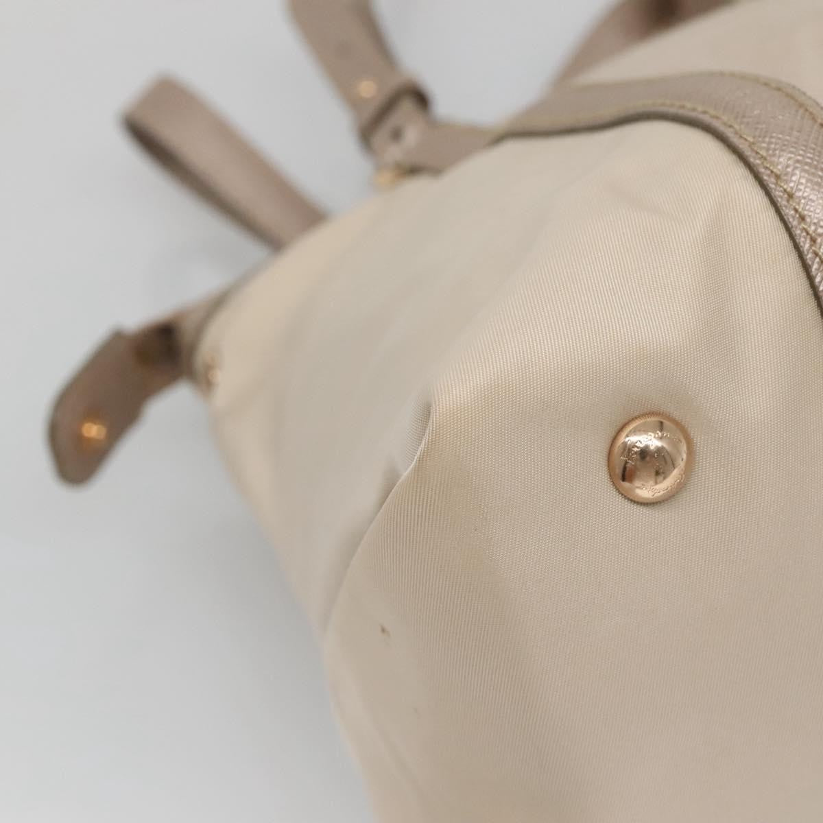 Salvatore Ferragamo Vala Handbag Nylon, Beige, Nylon, Handbag