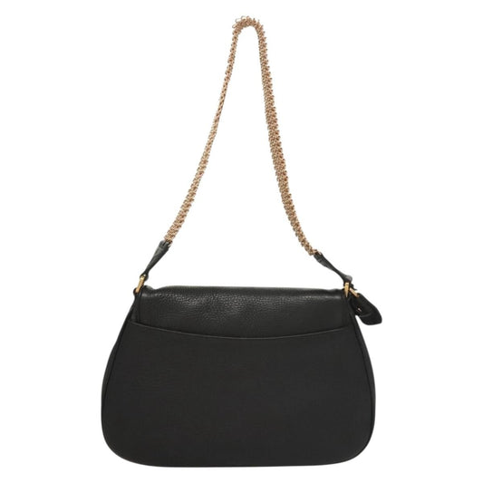 Prada Vintage Chain Flap Shoulder Bag Leather, BLACK, LEATHER, Shoulder bag