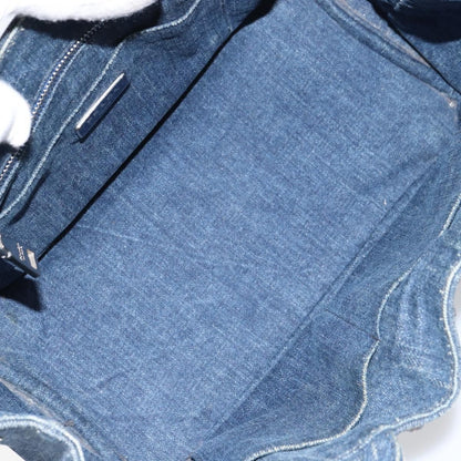 Prada Canapa Open Tote Denim, BLUE, CANVAS, Handbag