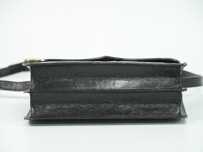 Saint Laurent Vintage Shoulder Bag Leather, BLACK, LEATHER, Shoulder bag
