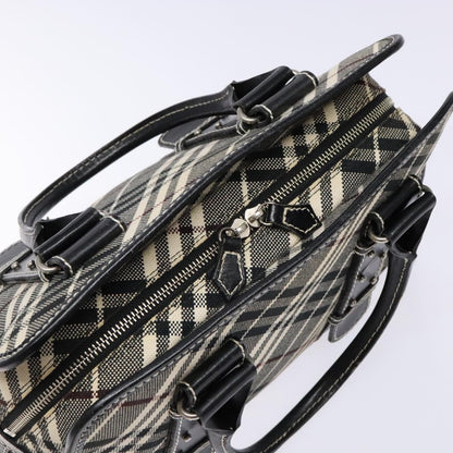 Burberry Belted handle handbag Nova check canvas, BLACK, CANVAS, Handbag