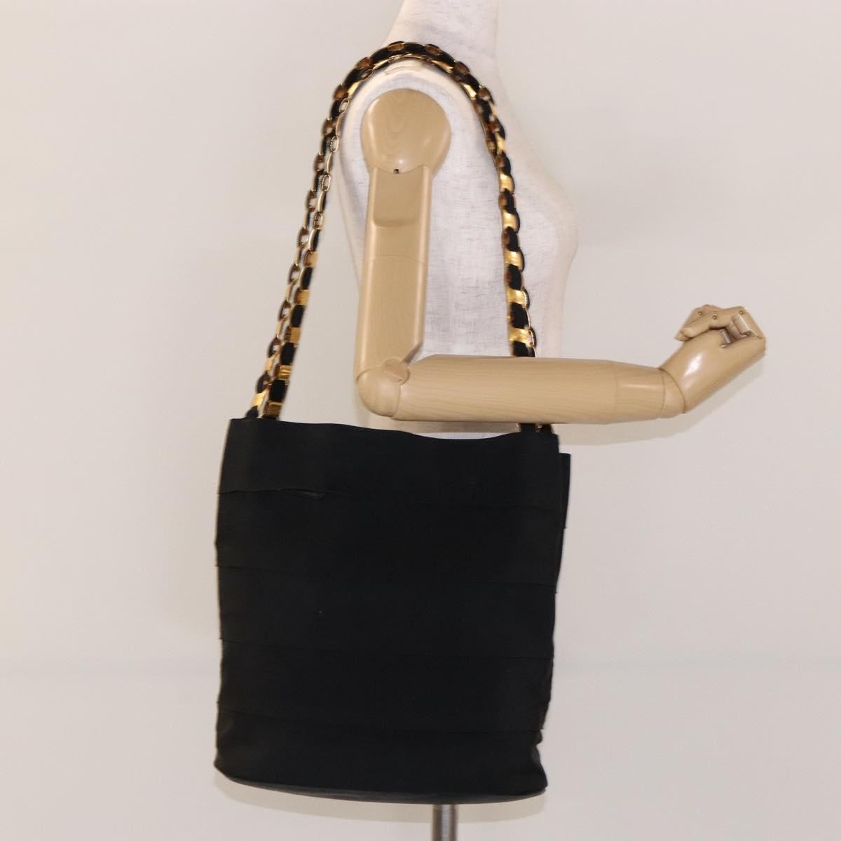 Salvatore Ferragamo Vala Shoulder Bag Canvas, BLACK, CANVAS, Shoulder bag
